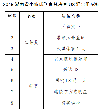 “金健”2019年湖南省小篮球联赛总决赛